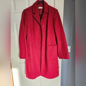 J.crew red wool thinsulate size M womens coat. Like new condition.